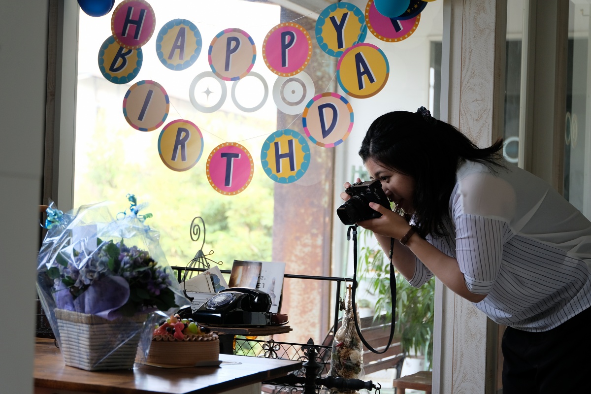 えびちゃん！お誕生日おめでとう！ブルーな紫陽花がとっても似合うね！