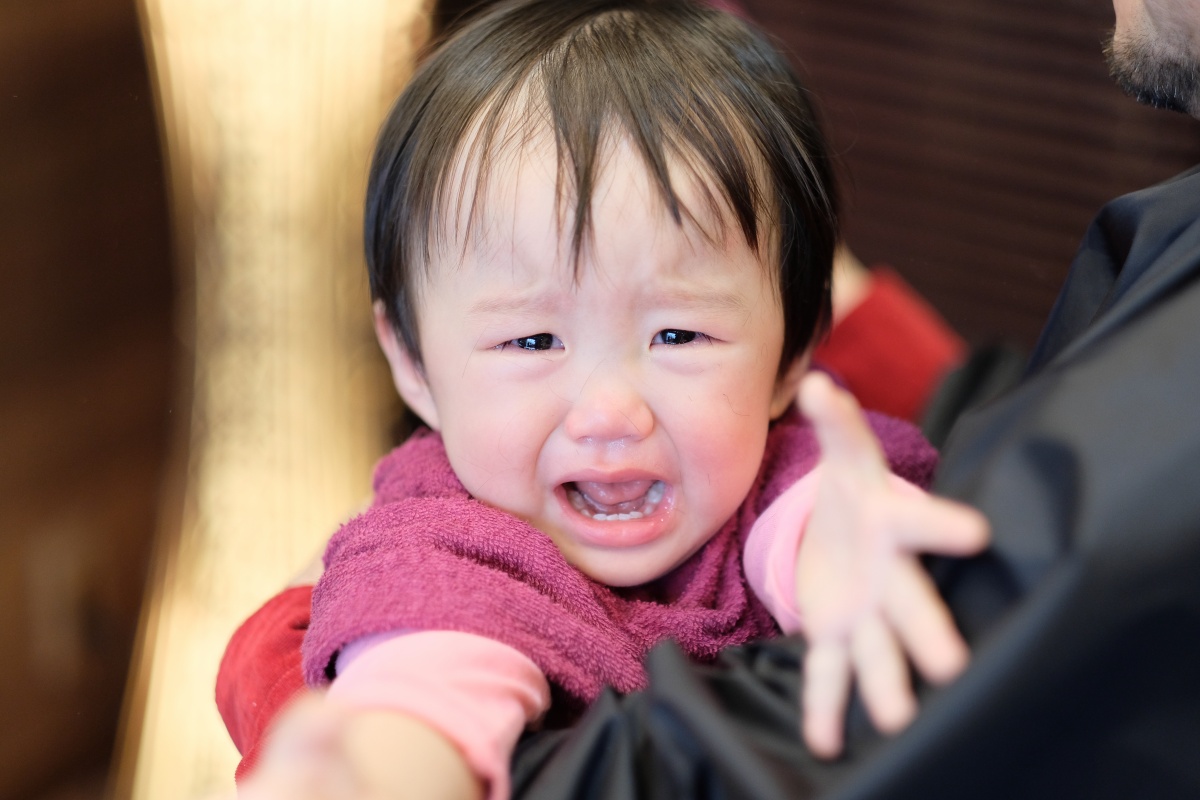 初めてのヘアーカットで姫ちゃん泣く...けど可愛い仕上がりに満面の笑み！