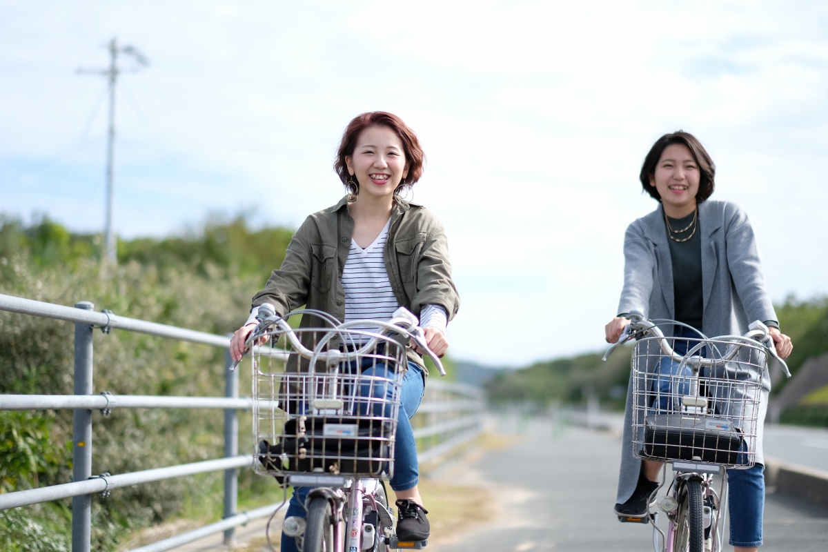 前編「しおかぜの里角島」レンタルサイクルで角島の自然を満喫！夢崎コースでモデル撮影中！