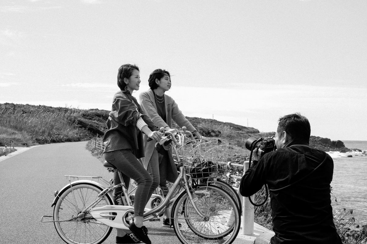 前編「しおかぜの里角島」レンタルサイクルで角島の自然を満喫！夢崎コースでモデル撮影中！