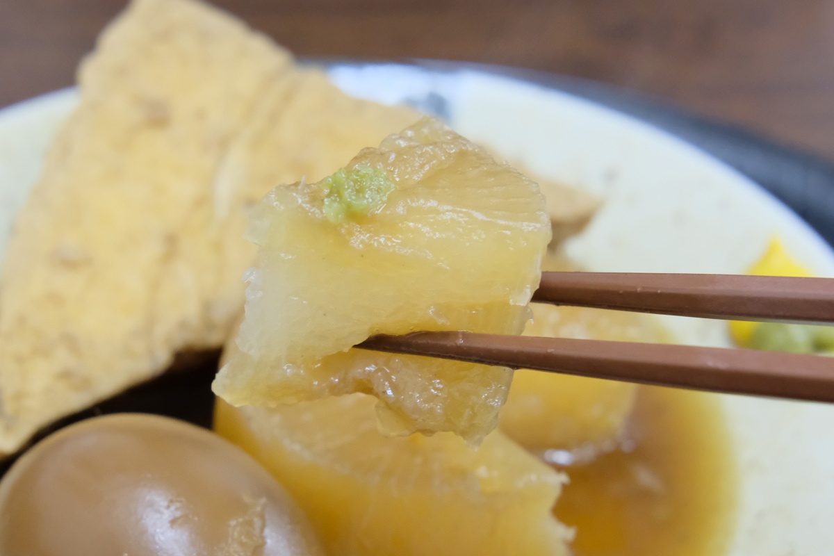 下関のソールフード桃太郎の天ぷらうどんも美味いけどおでんも美味いぞ！