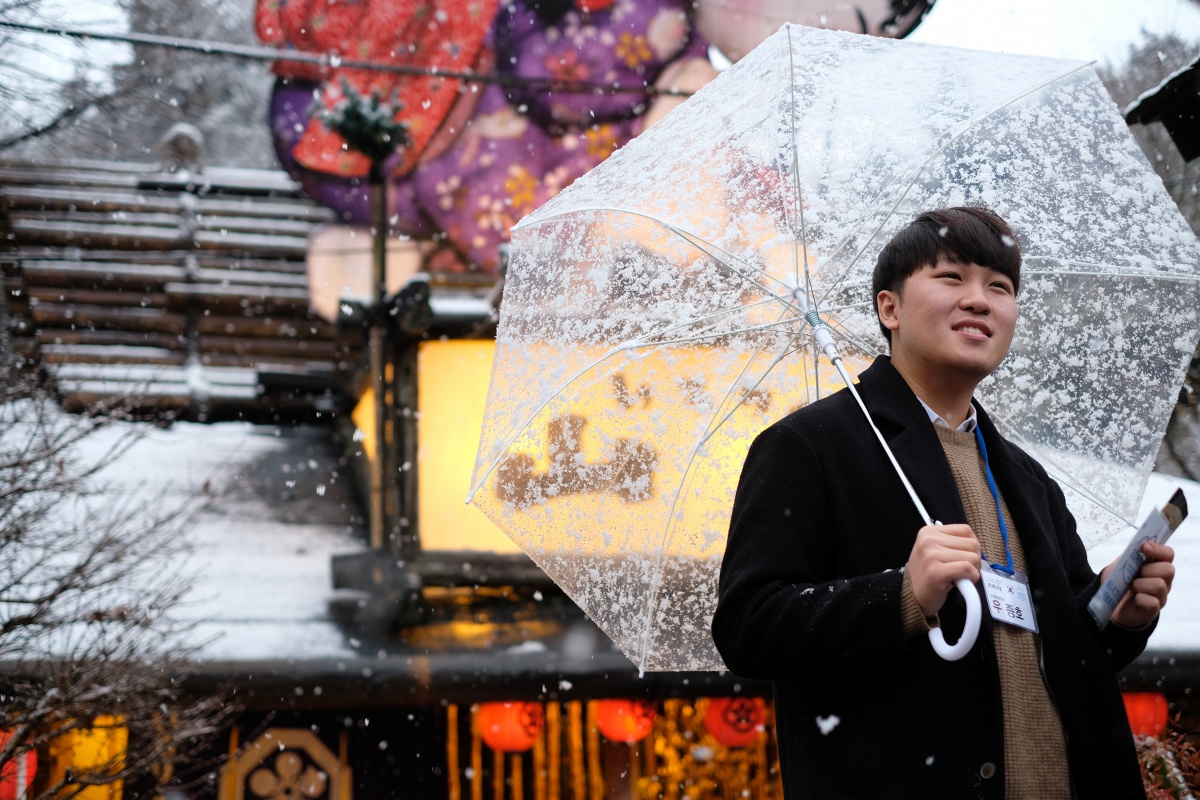 下関市立大学韓国人留学生の우종호（ウ ジョンホ）くんと山大学・優紀ちゃんと山賊食って来ました！美しい雪景色に魅力的な動画撮影が出来て大満足！