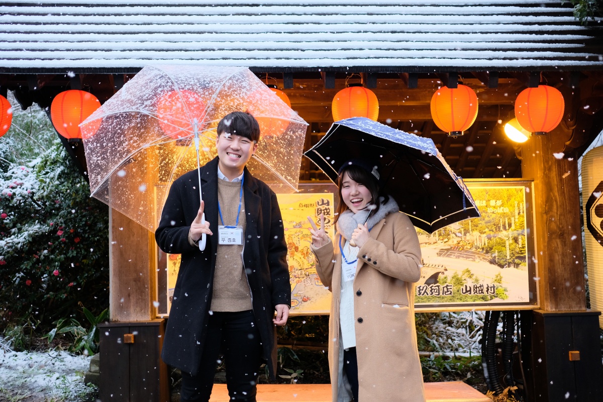 下関市立大学韓国人留学生の우종호（ウ ジョンホ）くんと山大学・優紀ちゃんと山賊食って来ました！美しい雪景色に魅力的な動画撮影が出来て大満足！