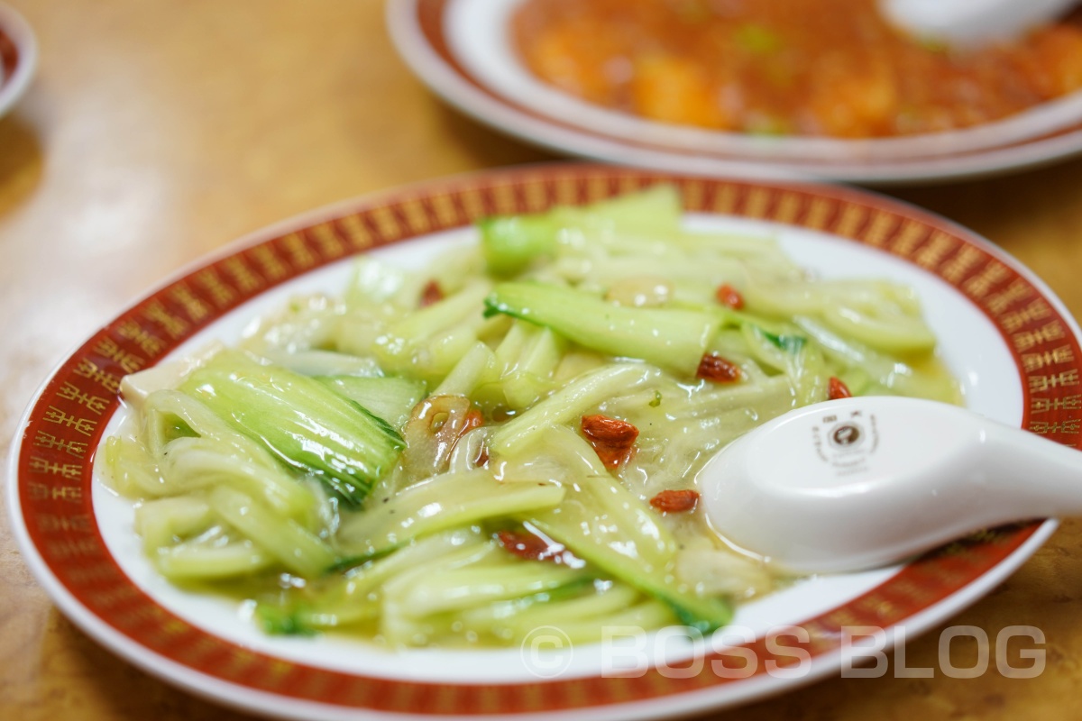 辛みと山椒を抑えた麻婆豆腐、味の薄めの野菜水餃子スープ
