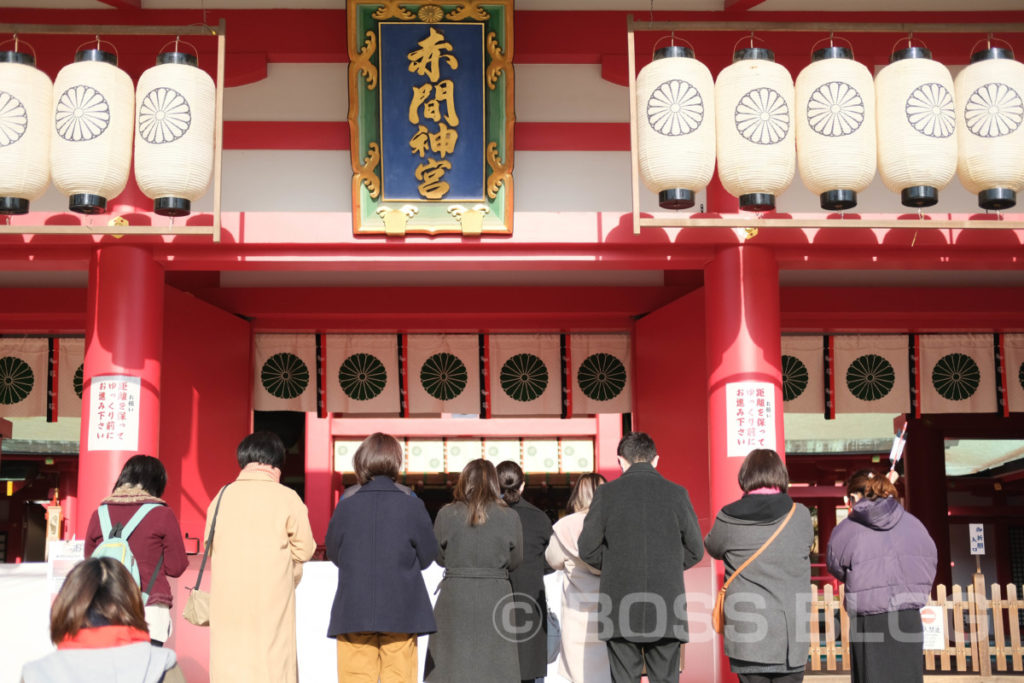 仕事始め（生野神社・赤間神宮・住吉神社）・桃太郎・今年の抱負（色紙）