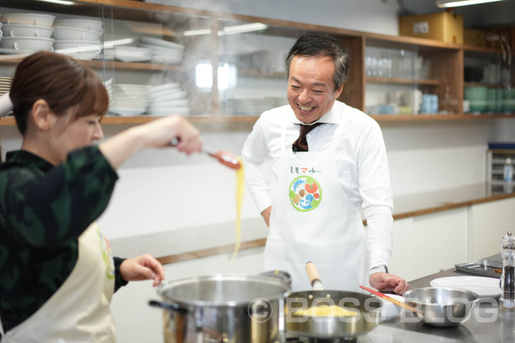 しもマル・前田市長とおっきーのクッキング収録