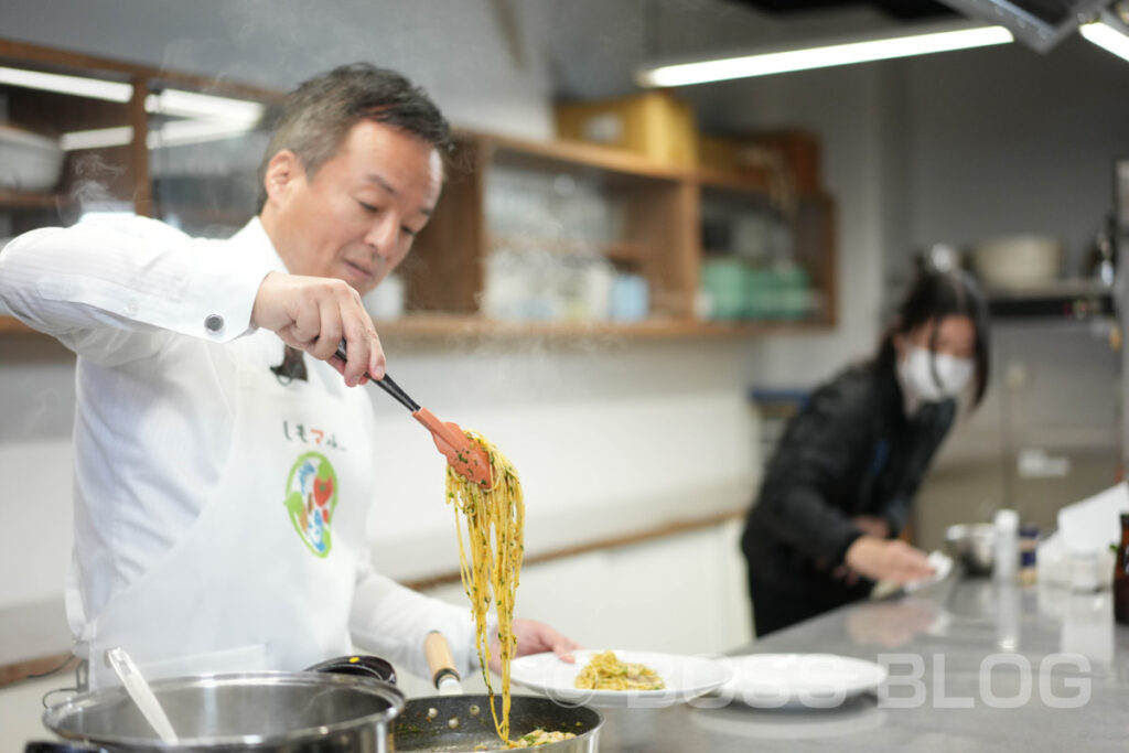 しもマル・前田市長とおっきーのクッキング収録