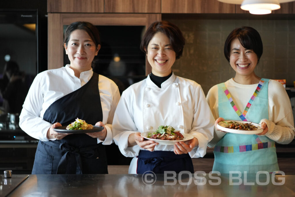 影山みづきさん・吉村亜紀さん・岡本優子さん・しもマルクッキングレシピ