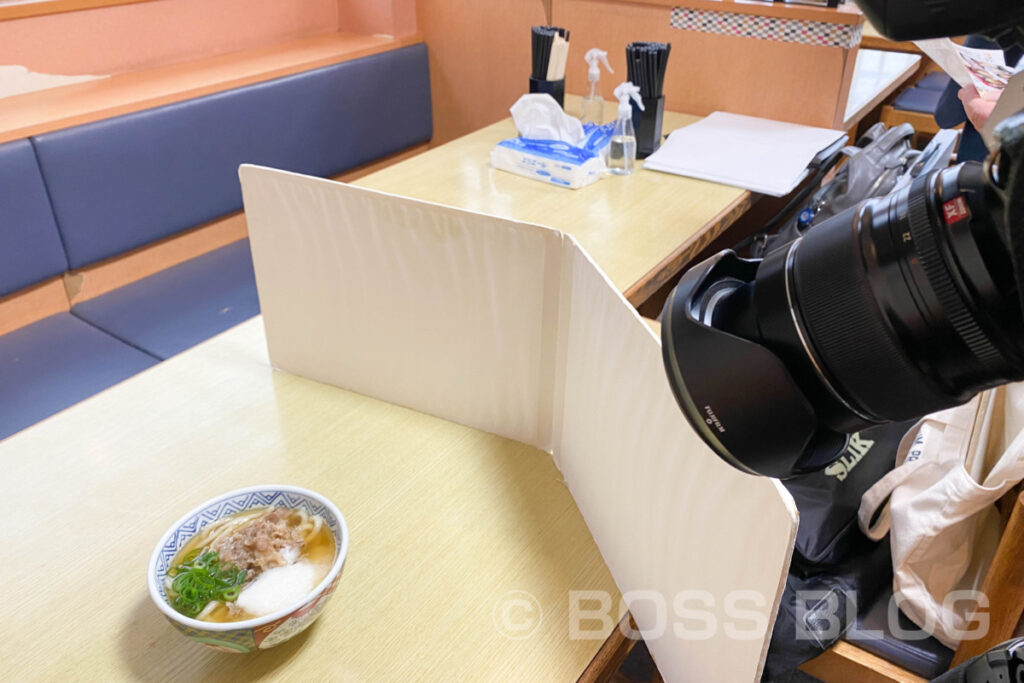 どんどんコスパ店・肉ごぼう天うどん撮影