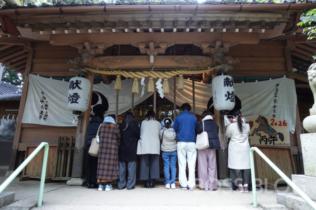 仕事始め・生野神社・住吉神社・赤間神宮・どんどん・ちくわ天肉うどん・わかめむすび