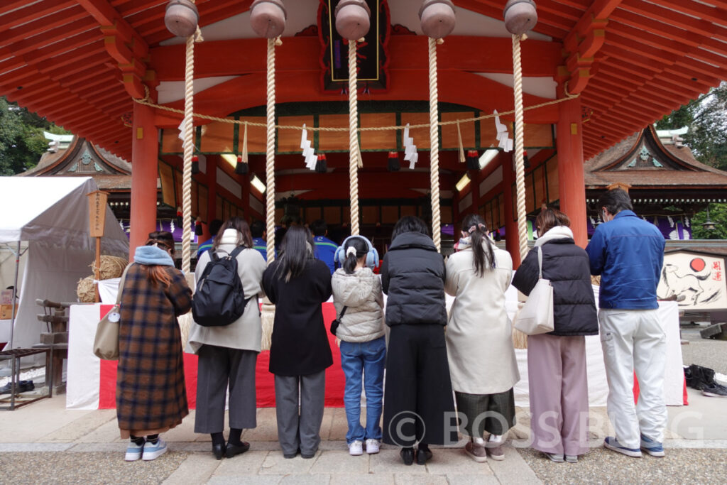 仕事始め・生野神社・住吉神社・赤間神宮・どんどん・ちくわ天肉うどん・わかめむすび