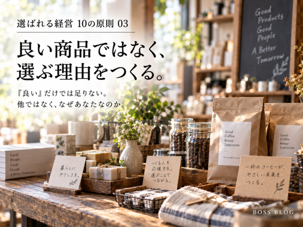 私は、どう売るかを考えるのではない。なぜ選ばれるのかを考える。