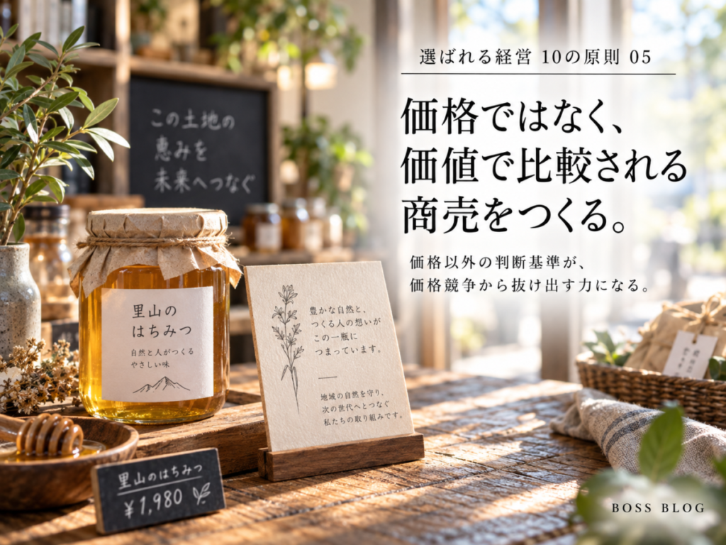私は、どう売るかを考えるのではない。なぜ選ばれるのかを考える。